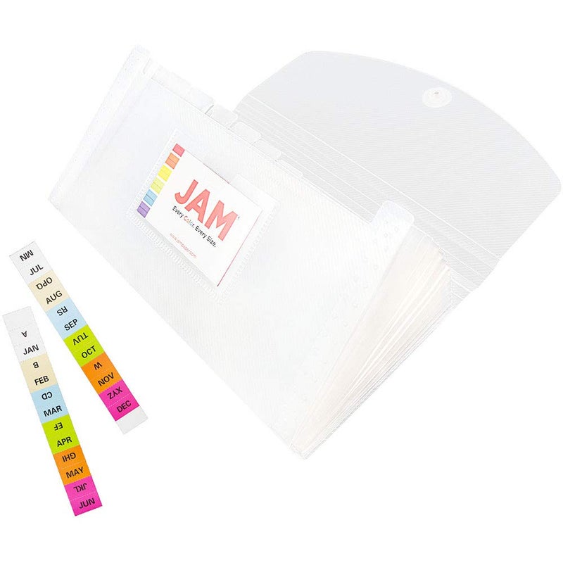 JAM PAPER Accordion Folders - 13 Pocket Plastic Expanding File - Check Size - 5 x 10 1/2 - Clear - Sold Individually - Image 3